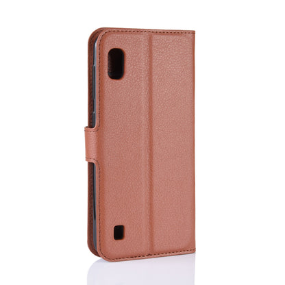 Litchi Skin PU Leather Wallet Mobile Phone Case for Samsung Galaxy A10