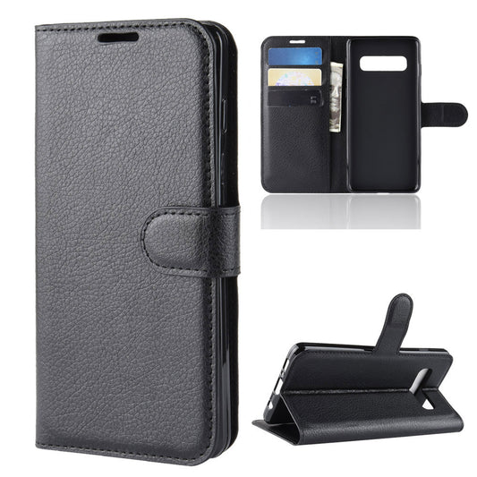 For Samsung Galaxy S10 5G Litchi Skin PU Leather Wallet Cell Phone Cover