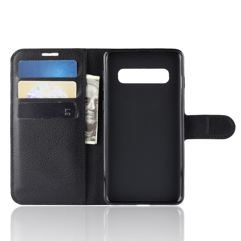 For Samsung Galaxy S10 5G Litchi Skin PU Leather Wallet Cell Phone Cover