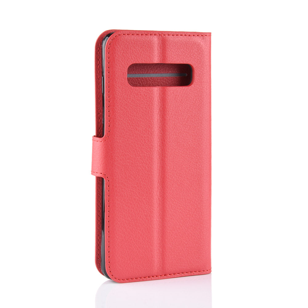 For Samsung Galaxy S10 5G Litchi Skin PU Leather Wallet Cell Phone Cover