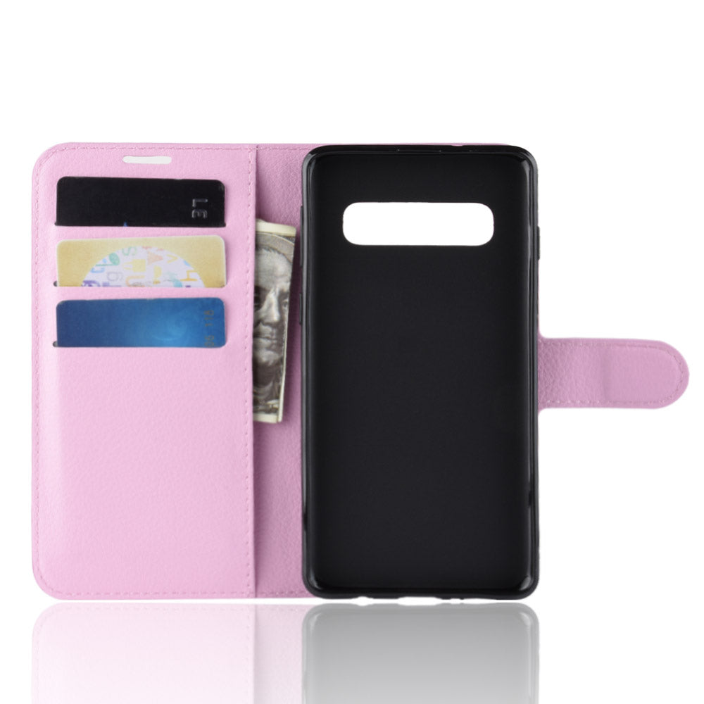 For Samsung Galaxy S10 5G Litchi Skin PU Leather Wallet Cell Phone Cover