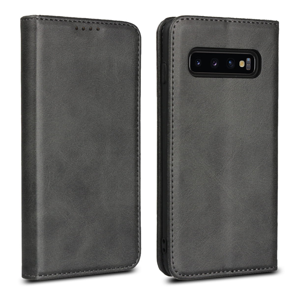 Auto-absorbed Leather Wallet Stand Case for Samsung Galaxy S10