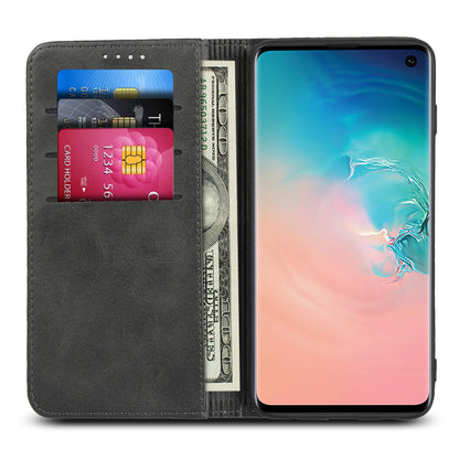 Auto-absorbed Leather Wallet Stand Case for Samsung Galaxy S10