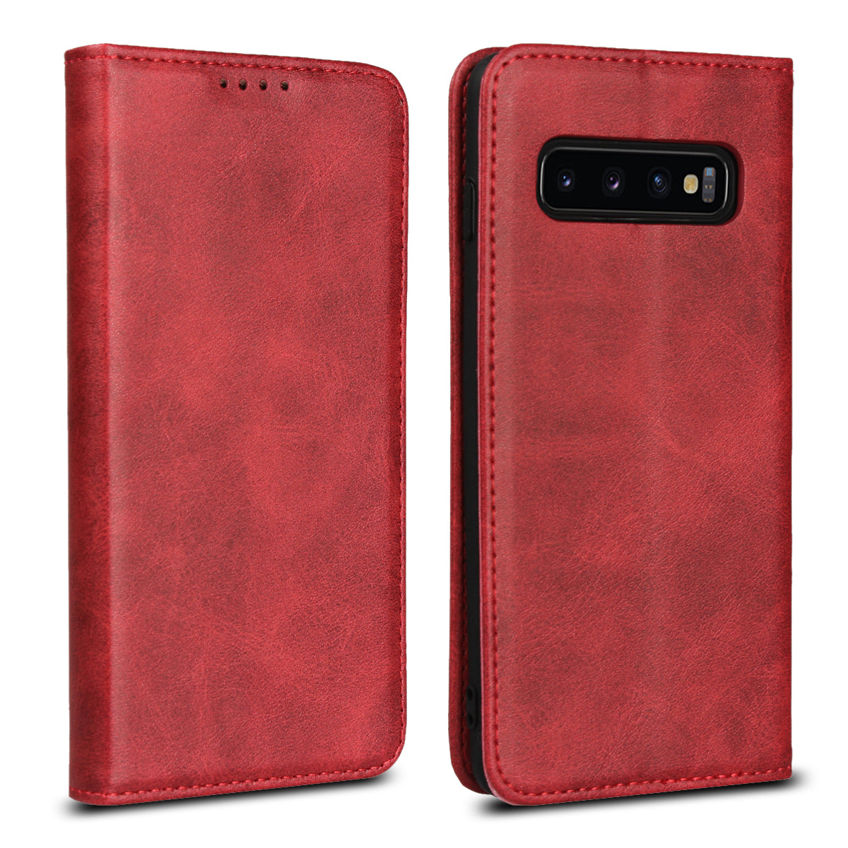 Auto-absorbed Leather Wallet Stand Case for Samsung Galaxy S10
