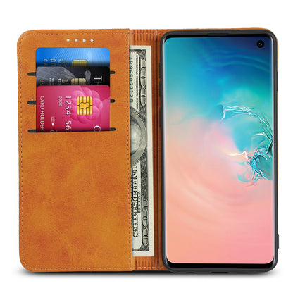 Auto-absorbed Leather Wallet Stand Case for Samsung Galaxy S10