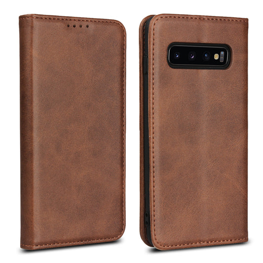 Auto-absorbed Leather Wallet Stand Case for Samsung Galaxy S10