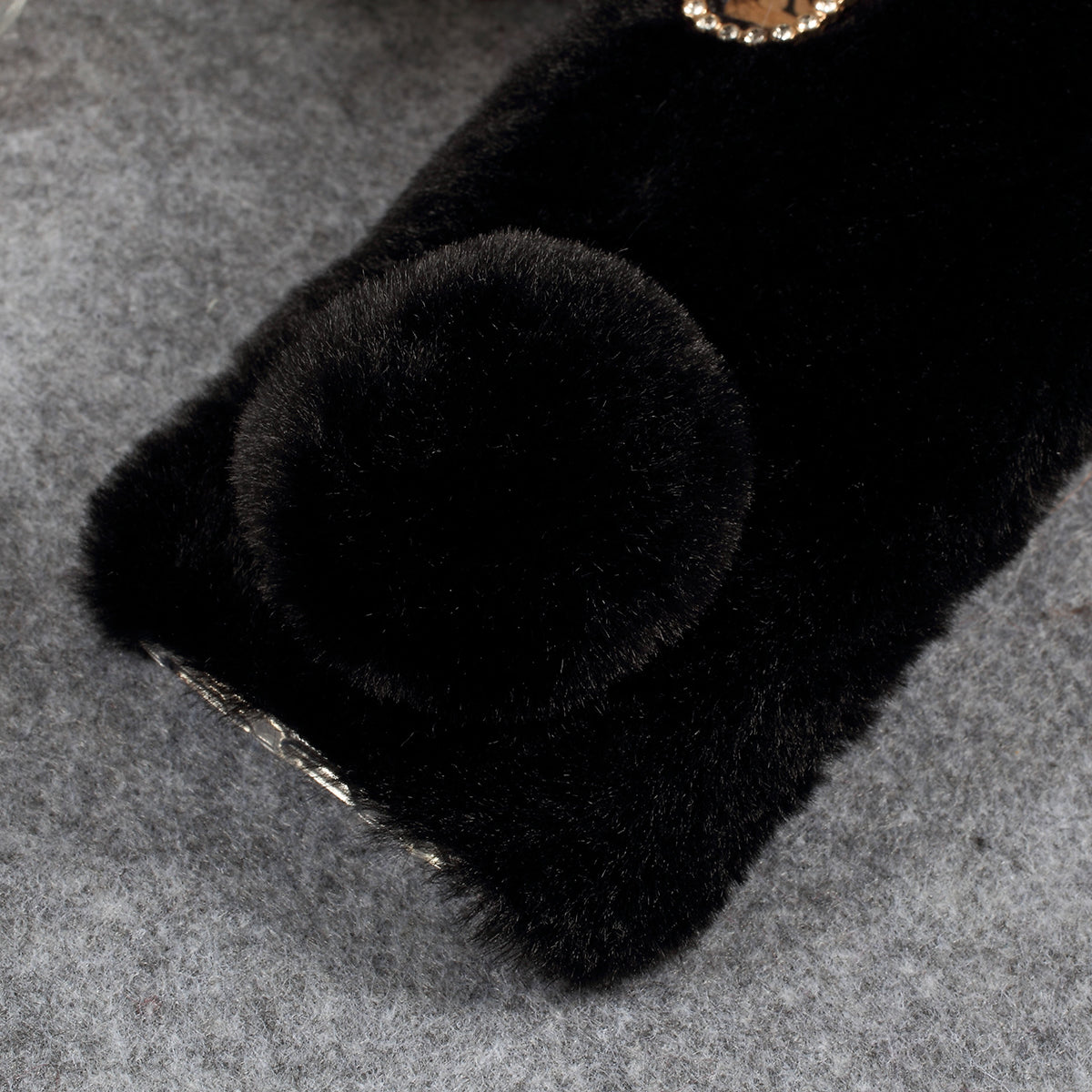 For Samsung Galaxy A50 / A50s / A30s Rabbit Shape Fluffy Fur Coated Rhinestone TPU Mobile Shell