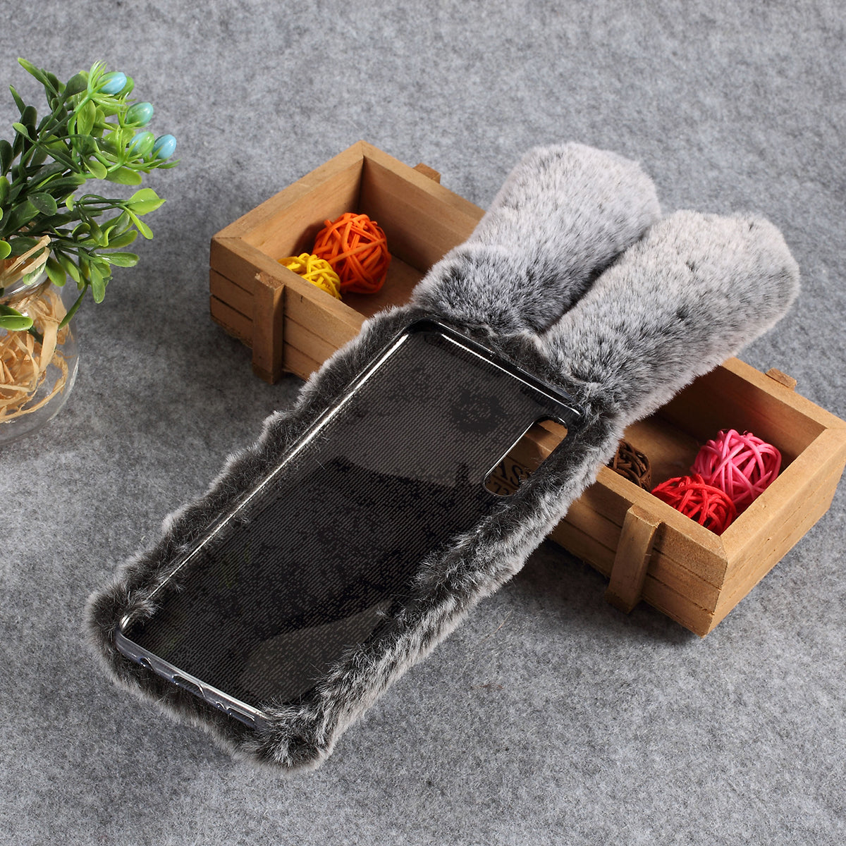 For Samsung Galaxy A50 / A50s / A30s Rabbit Shape Fluffy Fur Coated Rhinestone TPU Mobile Shell