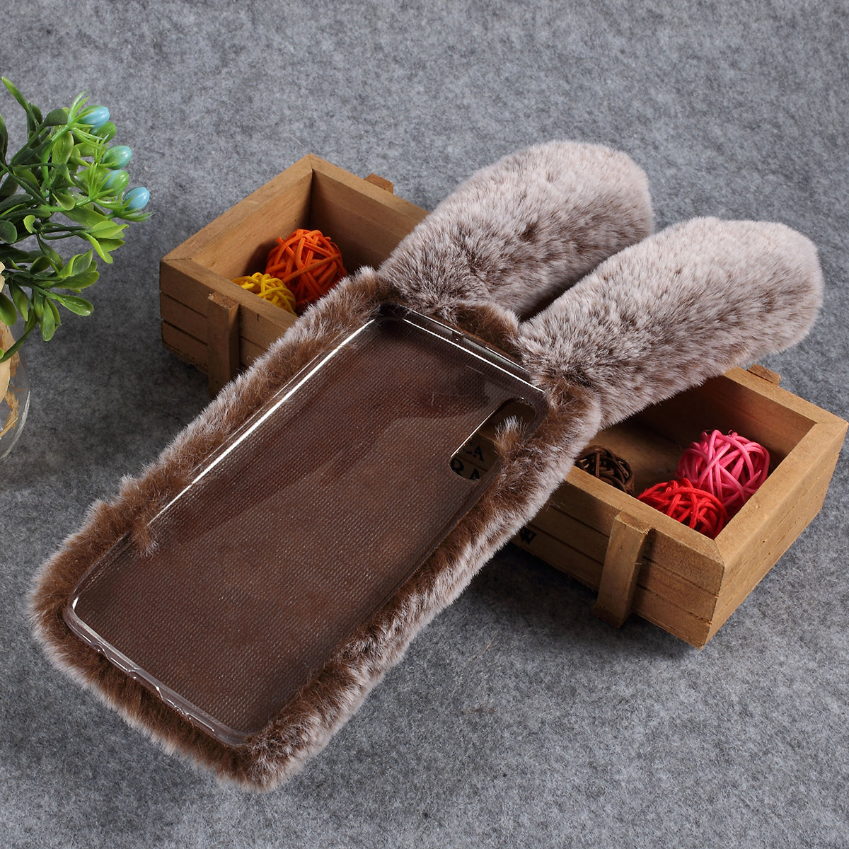 For Samsung Galaxy A50 / A50s / A30s Rabbit Shape Fluffy Fur Coated Rhinestone TPU Mobile Shell