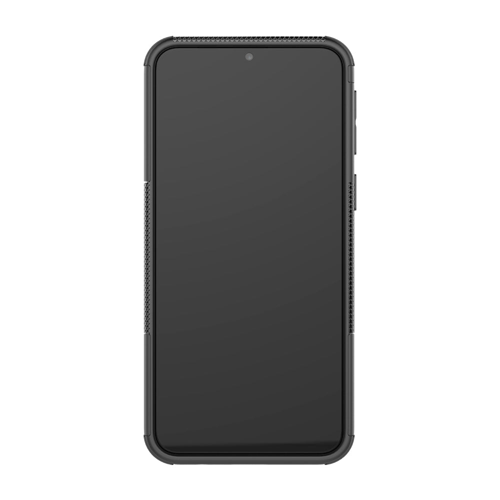 2-in-1 Tyre Pattern PC + TPU Hybrid Mobile Phone Case with Kickstand for Samsung Galaxy M20
