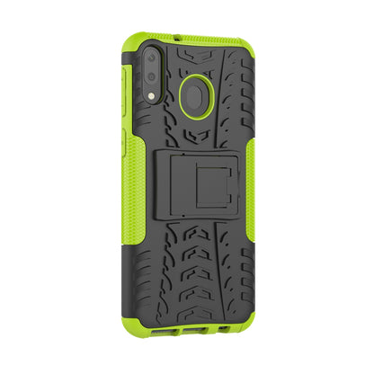 2-in-1 Tyre Pattern PC + TPU Hybrid Mobile Phone Case with Kickstand for Samsung Galaxy M20