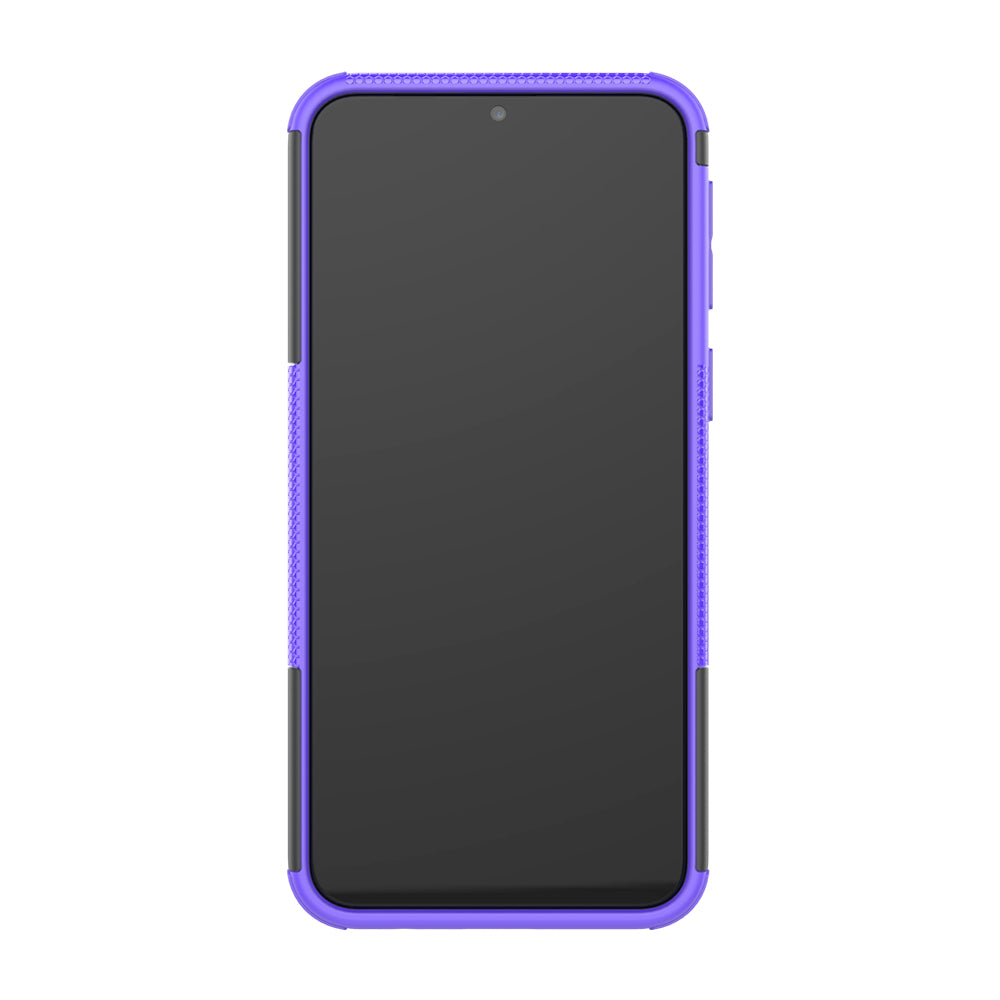 2-in-1 Tyre Pattern PC + TPU Hybrid Mobile Phone Case with Kickstand for Samsung Galaxy M20