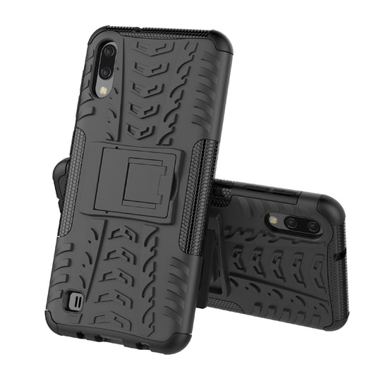 2-in-1 Tyre Pattern PC + TPU Hybrid Mobile Phone Case with Kickstand for Samsung Galaxy M10 / A10
