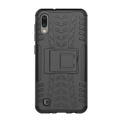 2-in-1 Tyre Pattern PC + TPU Hybrid Mobile Phone Case with Kickstand for Samsung Galaxy M10 / A10