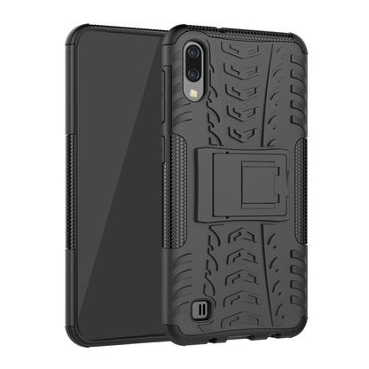 2-in-1 Tyre Pattern PC + TPU Hybrid Mobile Phone Case with Kickstand for Samsung Galaxy M10 / A10