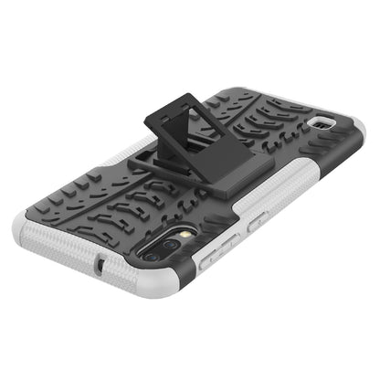 2-in-1 Tyre Pattern PC + TPU Hybrid Mobile Phone Case with Kickstand for Samsung Galaxy M10 / A10