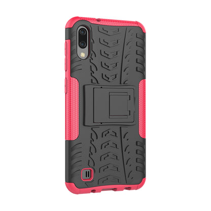 2-in-1 Tyre Pattern PC + TPU Hybrid Mobile Phone Case with Kickstand for Samsung Galaxy M10 / A10