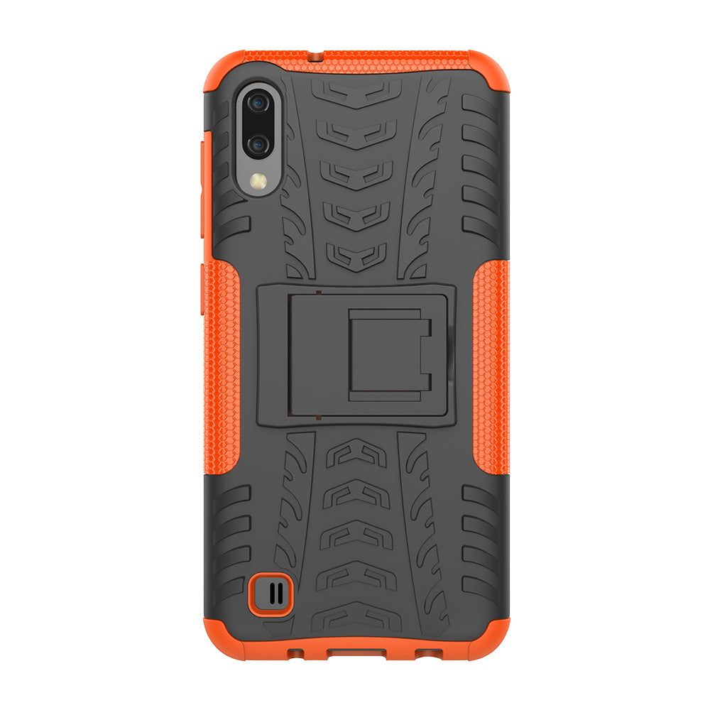 2-in-1 Tyre Pattern PC + TPU Hybrid Mobile Phone Case with Kickstand for Samsung Galaxy M10 / A10