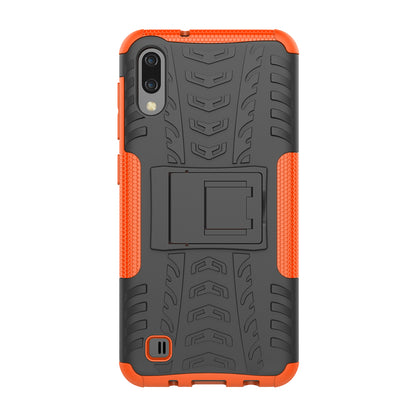 2-in-1 Tyre Pattern PC + TPU Hybrid Mobile Phone Case with Kickstand for Samsung Galaxy M10 / A10