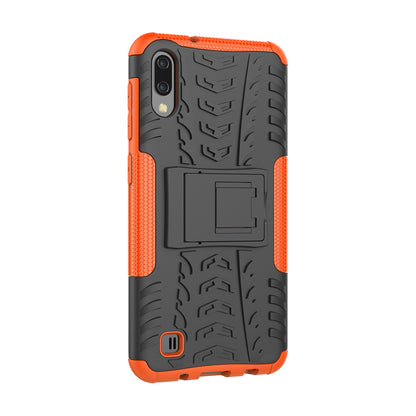 2-in-1 Tyre Pattern PC + TPU Hybrid Mobile Phone Case with Kickstand for Samsung Galaxy M10 / A10