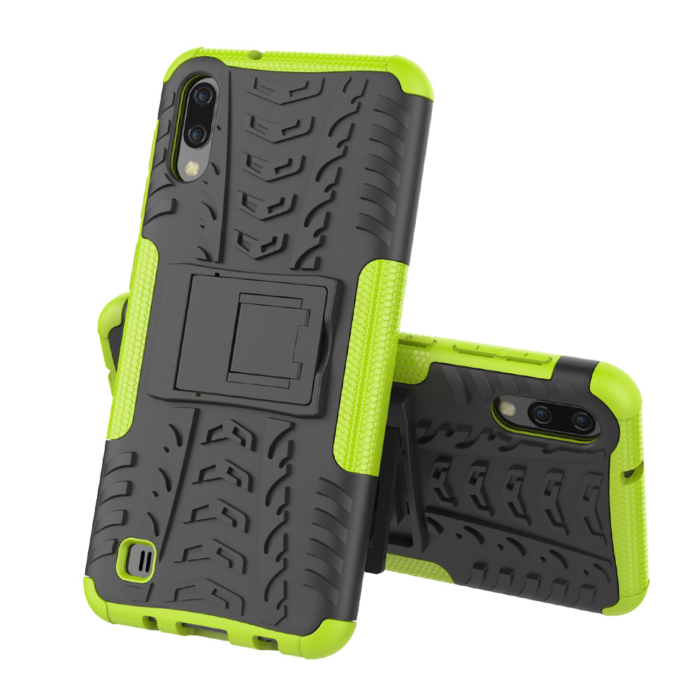 2-in-1 Tyre Pattern PC + TPU Hybrid Mobile Phone Case with Kickstand for Samsung Galaxy M10 / A10