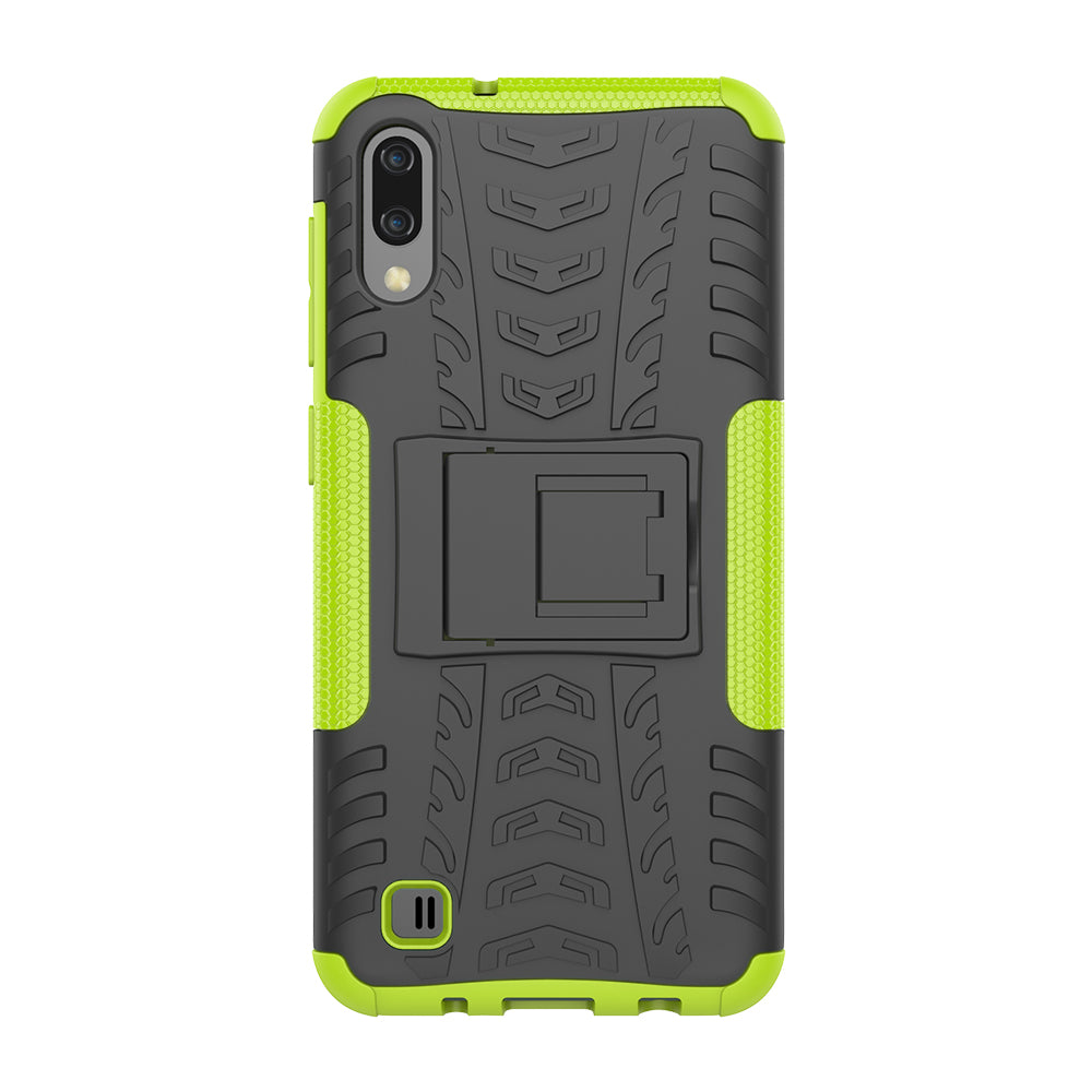 2-in-1 Tyre Pattern PC + TPU Hybrid Mobile Phone Case with Kickstand for Samsung Galaxy M10 / A10