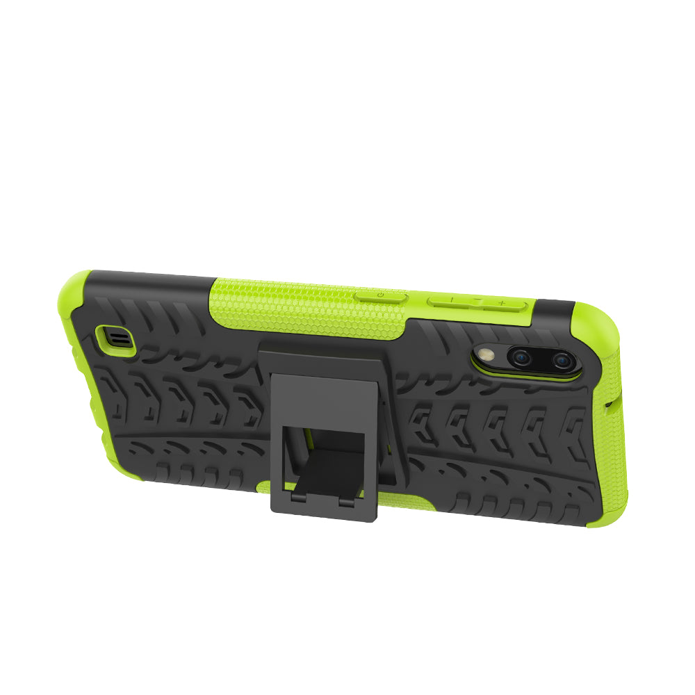 2-in-1 Tyre Pattern PC + TPU Hybrid Mobile Phone Case with Kickstand for Samsung Galaxy M10 / A10
