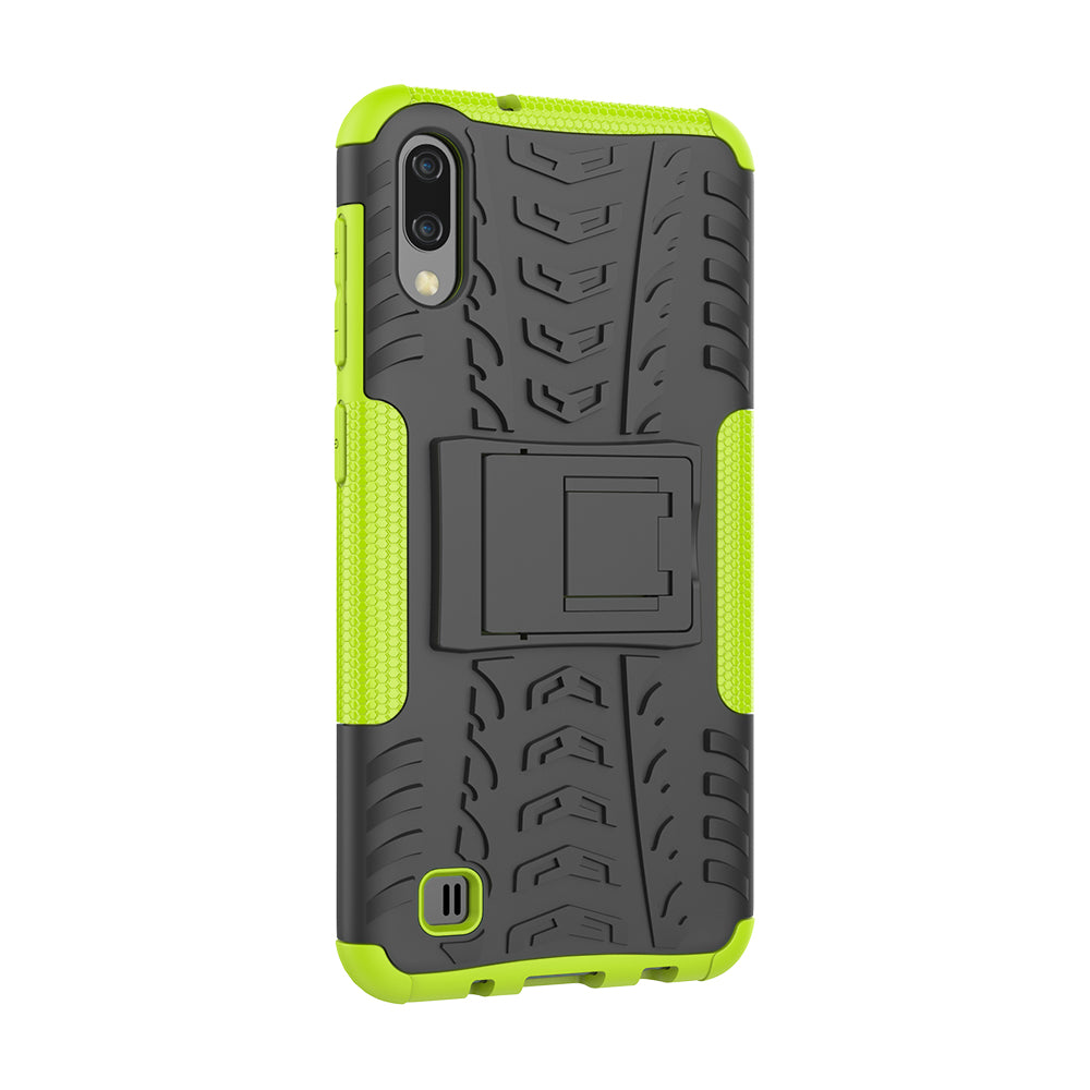 2-in-1 Tyre Pattern PC + TPU Hybrid Mobile Phone Case with Kickstand for Samsung Galaxy M10 / A10