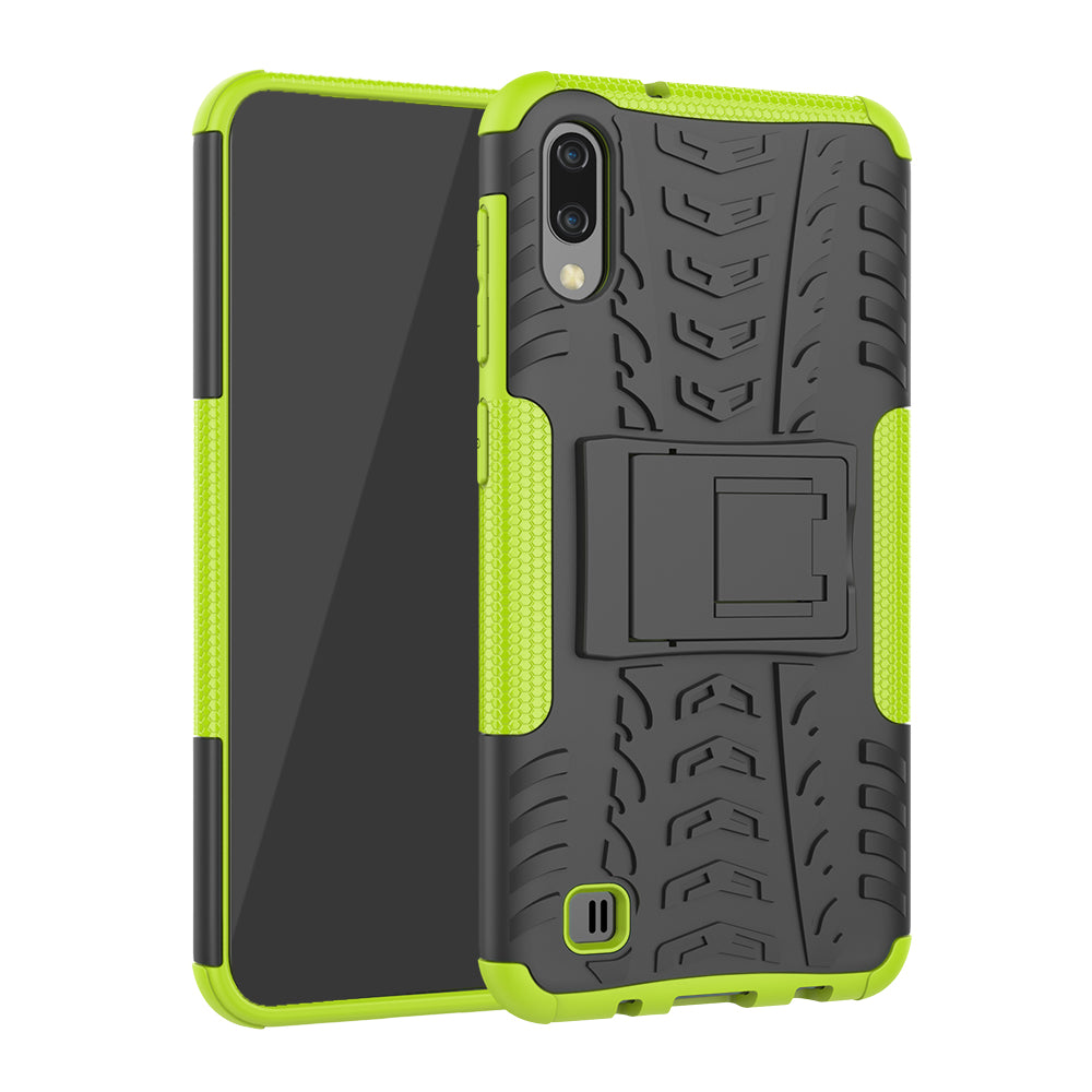 2-in-1 Tyre Pattern PC + TPU Hybrid Mobile Phone Case with Kickstand for Samsung Galaxy M10 / A10