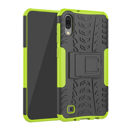 2-in-1 Tyre Pattern PC + TPU Hybrid Mobile Phone Case with Kickstand for Samsung Galaxy M10 / A10