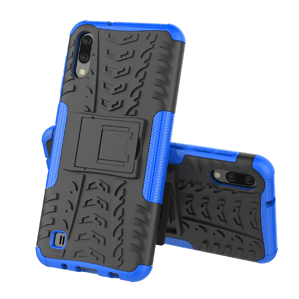 2-in-1 Tyre Pattern PC + TPU Hybrid Mobile Phone Case with Kickstand for Samsung Galaxy M10 / A10