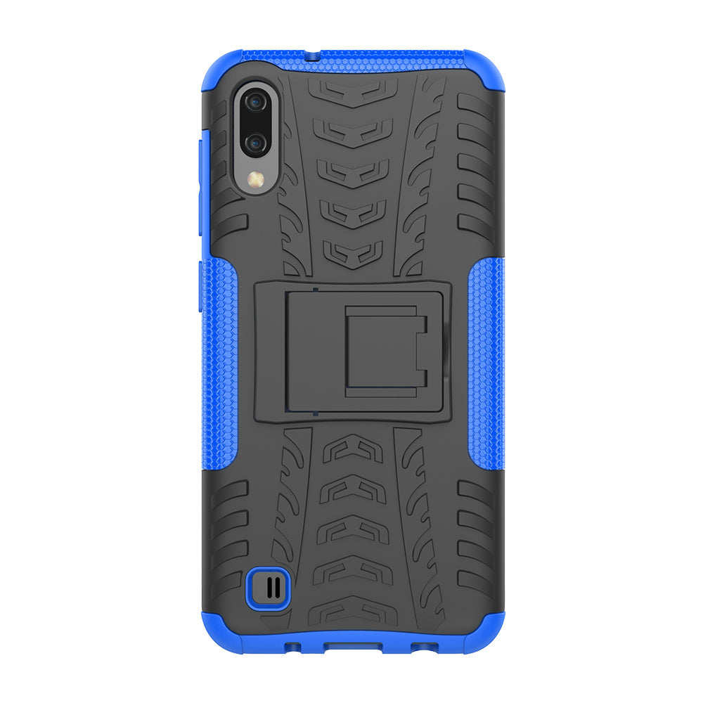 2-in-1 Tyre Pattern PC + TPU Hybrid Mobile Phone Case with Kickstand for Samsung Galaxy M10 / A10