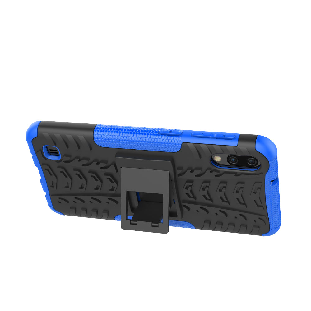 2-in-1 Tyre Pattern PC + TPU Hybrid Mobile Phone Case with Kickstand for Samsung Galaxy M10 / A10