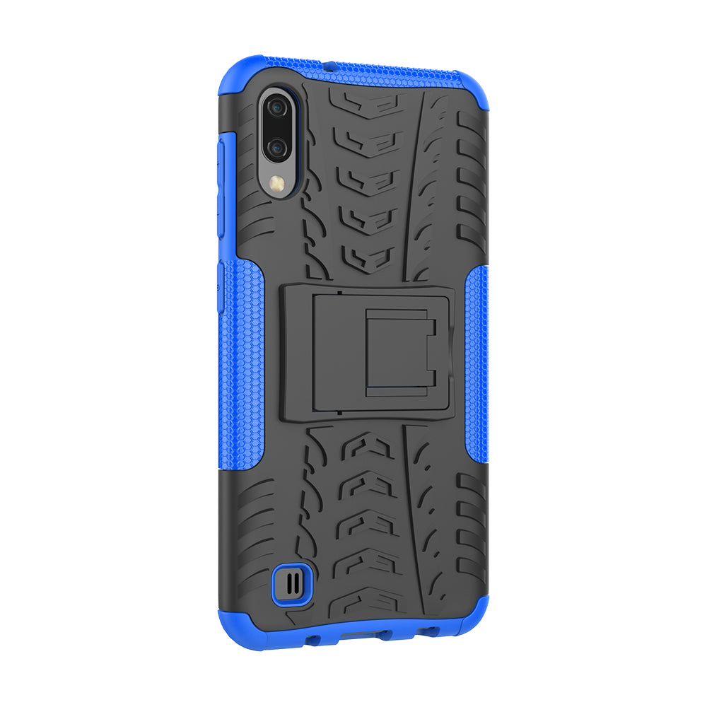 2-in-1 Tyre Pattern PC + TPU Hybrid Mobile Phone Case with Kickstand for Samsung Galaxy M10 / A10