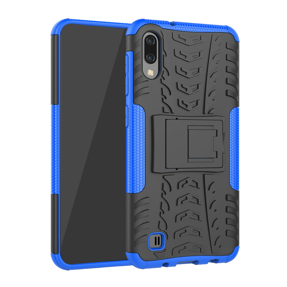2-in-1 Tyre Pattern PC + TPU Hybrid Mobile Phone Case with Kickstand for Samsung Galaxy M10 / A10