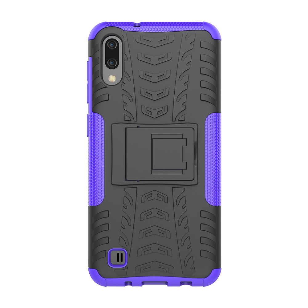 2-in-1 Tyre Pattern PC + TPU Hybrid Mobile Phone Case with Kickstand for Samsung Galaxy M10 / A10