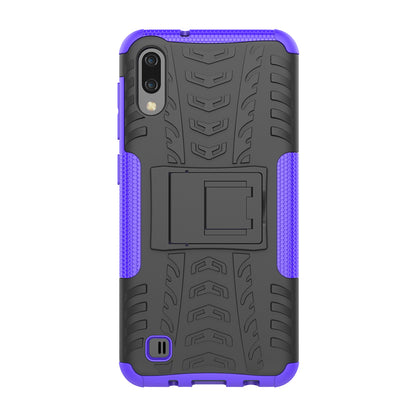 2-in-1 Tyre Pattern PC + TPU Hybrid Mobile Phone Case with Kickstand for Samsung Galaxy M10 / A10