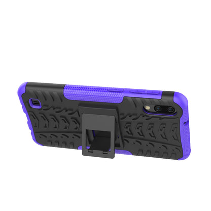 2-in-1 Tyre Pattern PC + TPU Hybrid Mobile Phone Case with Kickstand for Samsung Galaxy M10 / A10