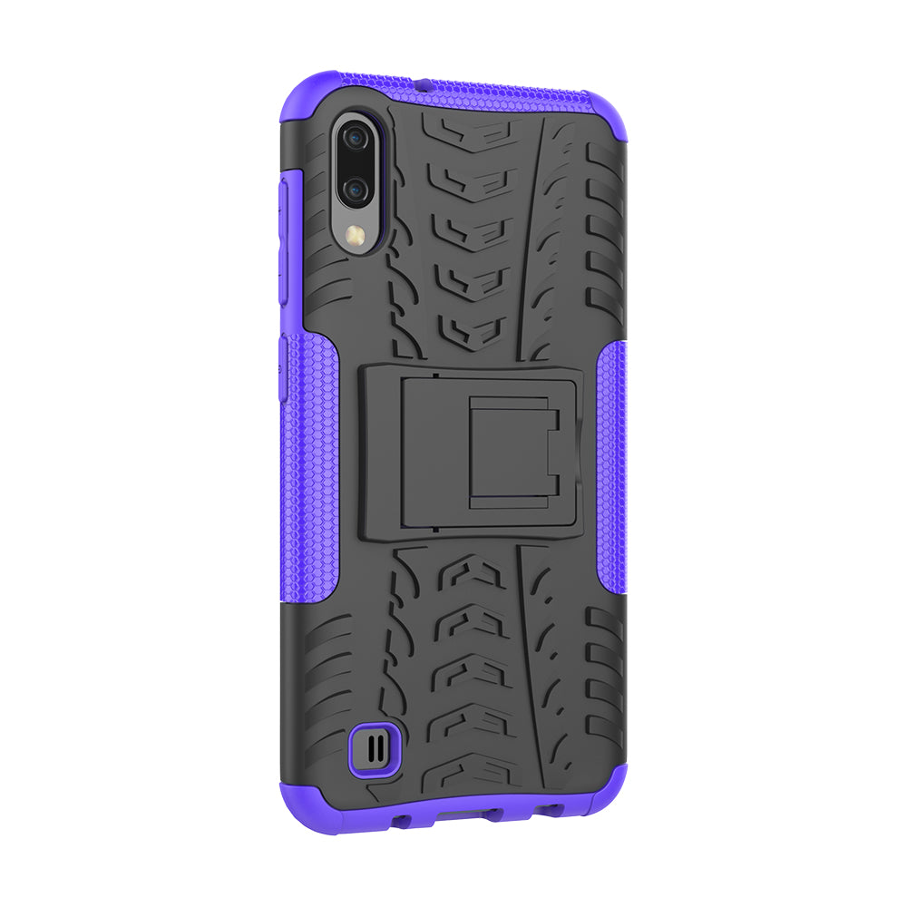 2-in-1 Tyre Pattern PC + TPU Hybrid Mobile Phone Case with Kickstand for Samsung Galaxy M10 / A10