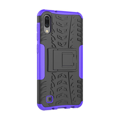 2-in-1 Tyre Pattern PC + TPU Hybrid Mobile Phone Case with Kickstand for Samsung Galaxy M10 / A10