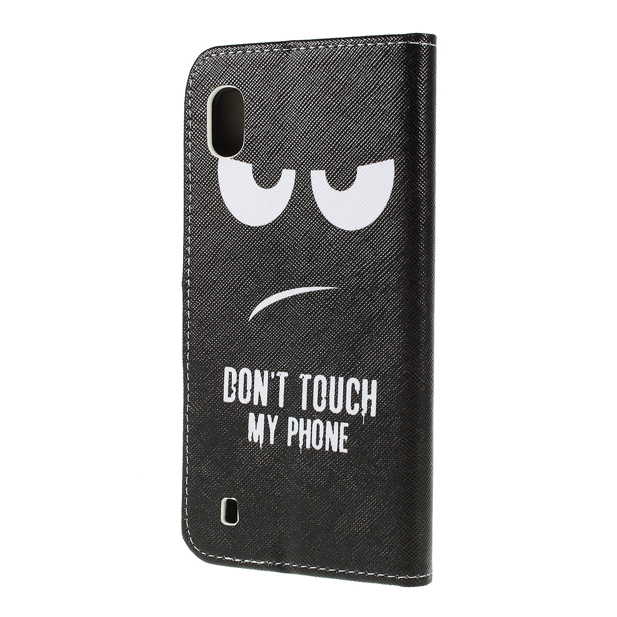 Cross Texture Pattern Printing PU Leather Magnetic Phone Cover for Samsung Galaxy A10