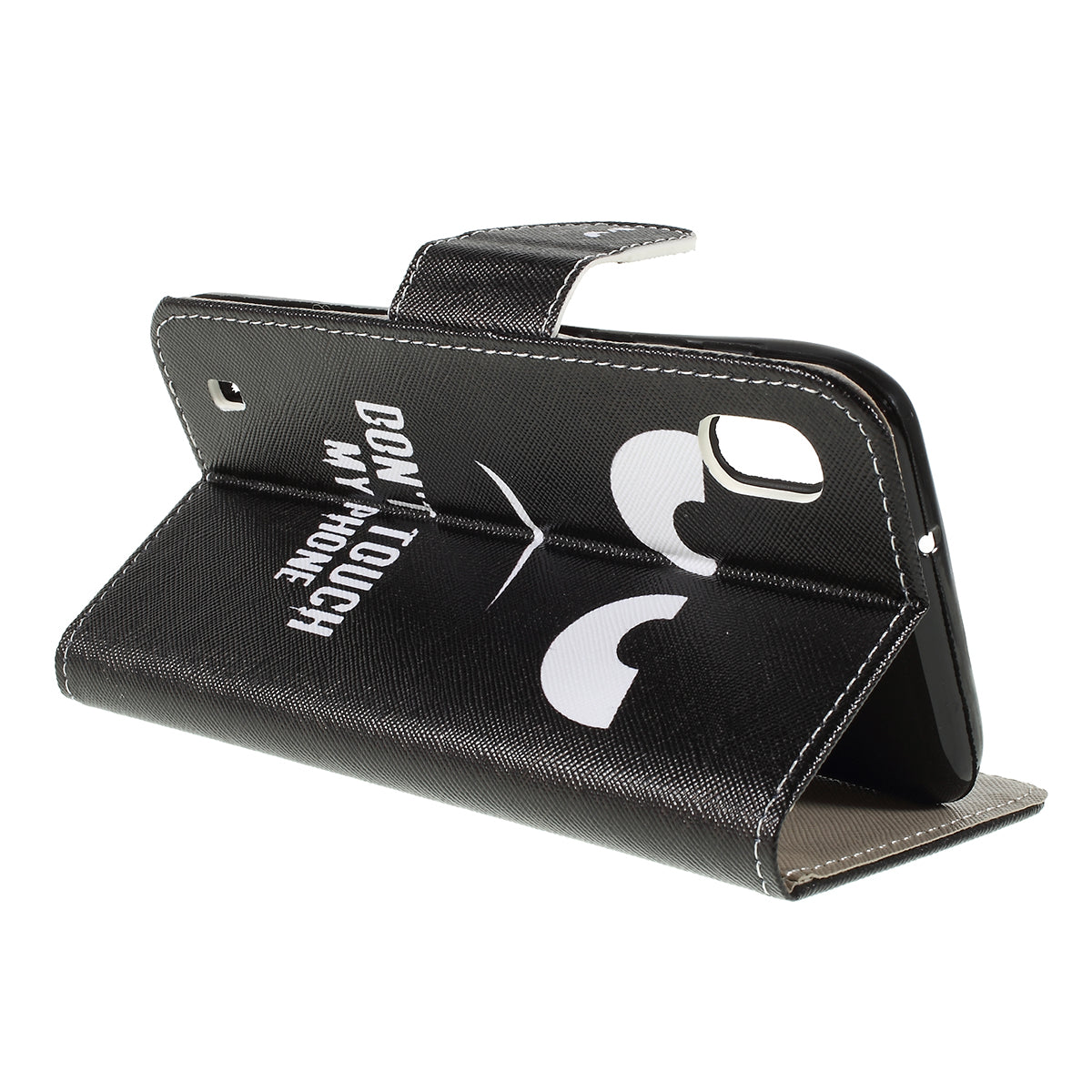 Cross Texture Pattern Printing PU Leather Magnetic Phone Cover for Samsung Galaxy A10