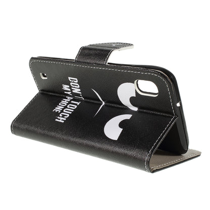 Cross Texture Pattern Printing PU Leather Magnetic Phone Cover for Samsung Galaxy A10