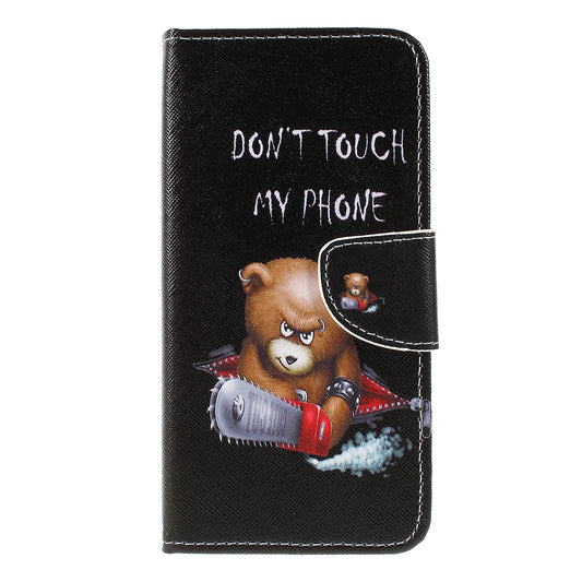 Cross Texture Pattern Printing PU Leather Magnetic Phone Cover for Samsung Galaxy A10