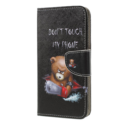 Cross Texture Pattern Printing PU Leather Magnetic Phone Cover for Samsung Galaxy A10