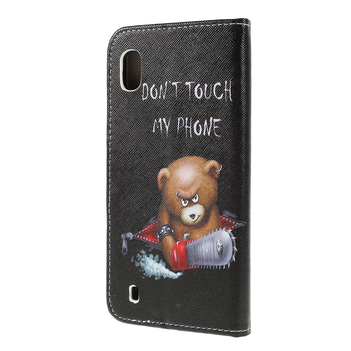 Cross Texture Pattern Printing PU Leather Magnetic Phone Cover for Samsung Galaxy A10