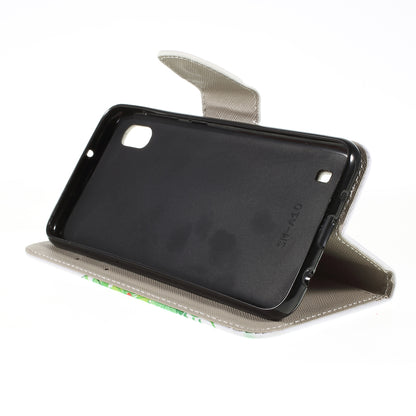Cross Texture Pattern Printing PU Leather Magnetic Phone Cover for Samsung Galaxy A10