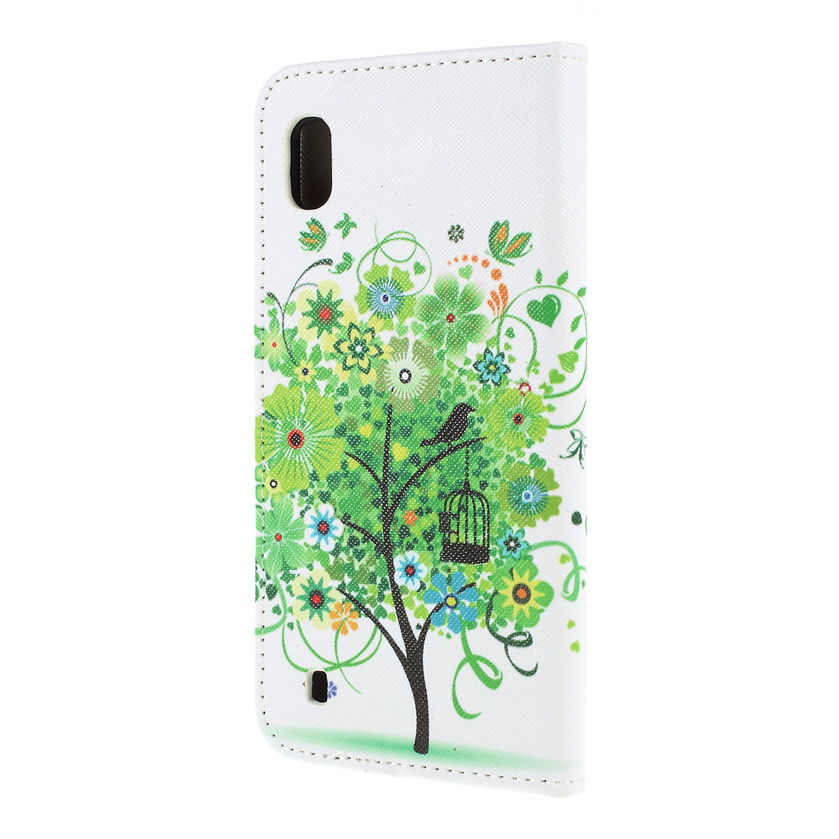 Cross Texture Pattern Printing PU Leather Magnetic Phone Cover for Samsung Galaxy A10