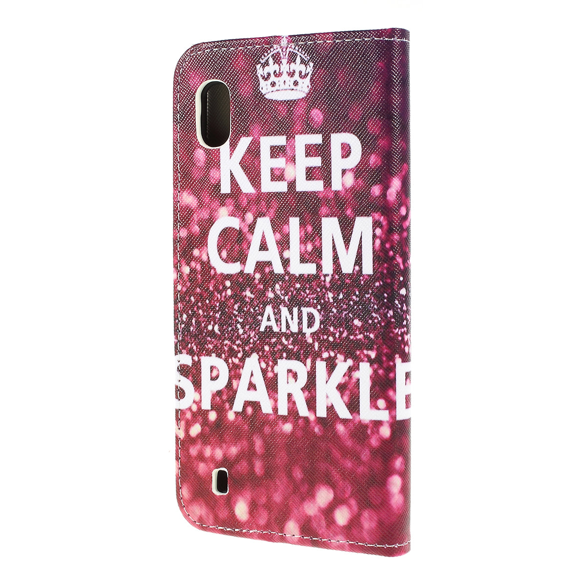 Cross Texture Pattern Printing PU Leather Magnetic Phone Cover for Samsung Galaxy A10
