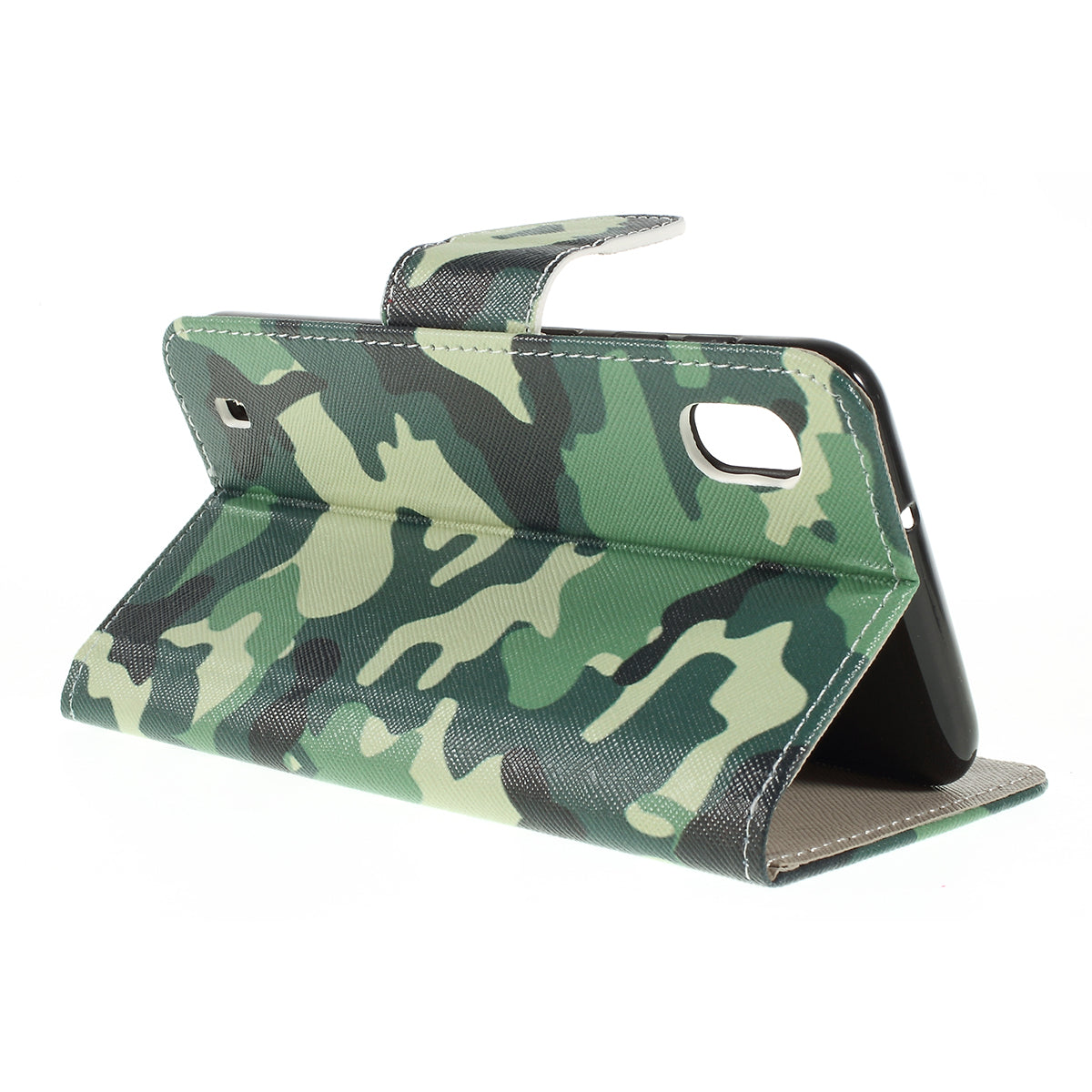Cross Texture Pattern Printing PU Leather Magnetic Phone Cover for Samsung Galaxy A10